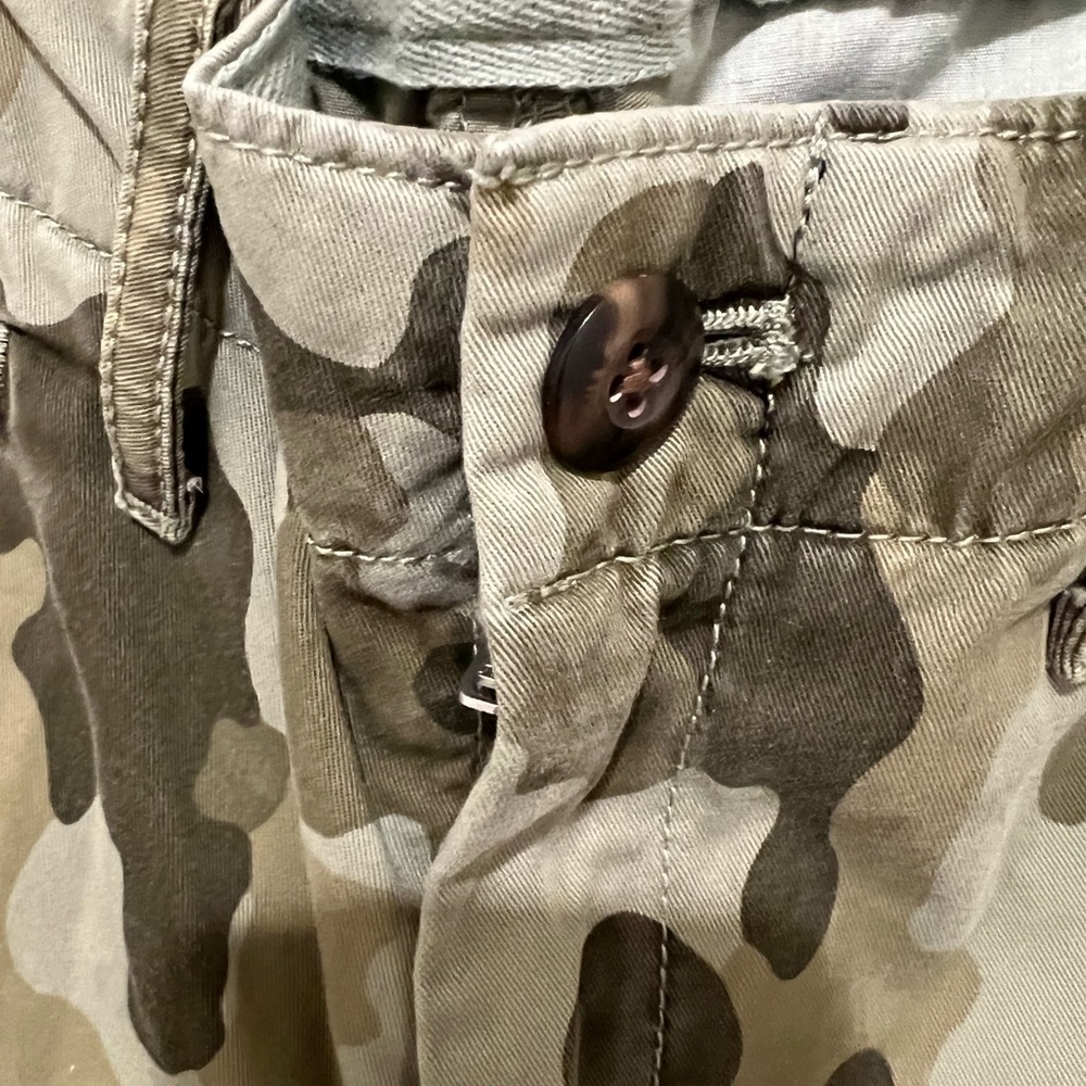 Gap Straight Khaki High Rise Camo Pants Womens Size 8 Green Chino Twill - Picture 3 of 8